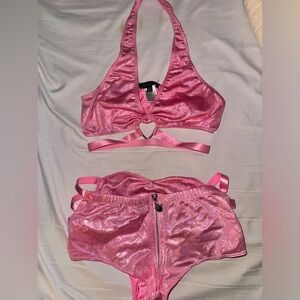 Pink holographic rave set